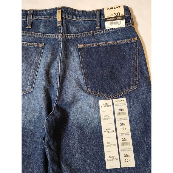 Ariat Ultra High Rise Tomboy Straight Jeans Size 30 Short Raw Hem NWT - Picture 10 of 10